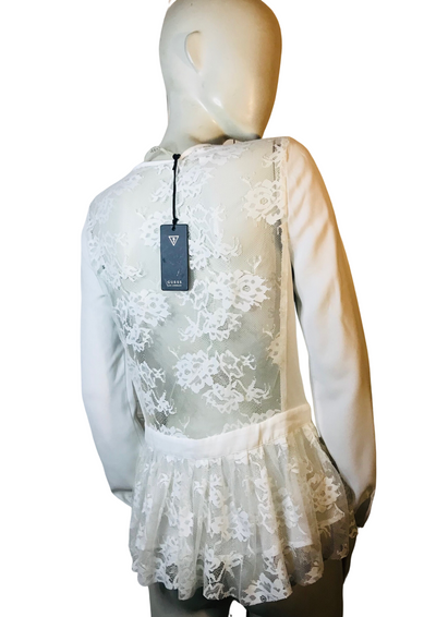 Blouse empiècement dentelle Taille 36 (Neuve)