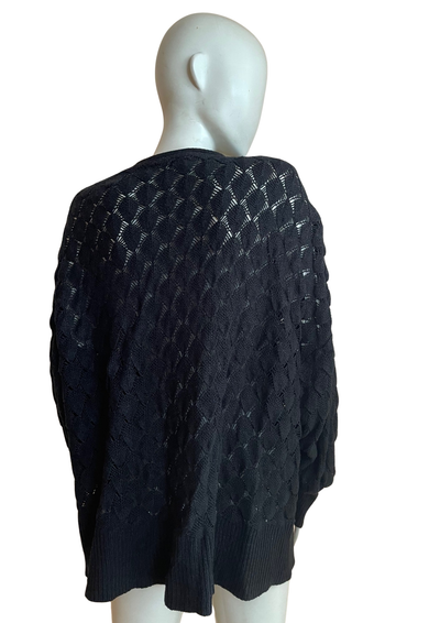 🖤 Gilet ajouré noir – Élégance & confort Taille 50 ✨