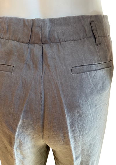 🌿👖 Pantalon en lin gris, coupe 7/8 ème Taille 42 ✨