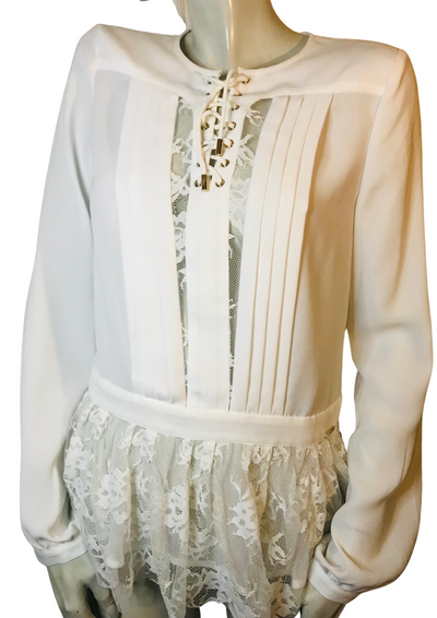 Blouse empiècement dentelle Taille 36 (Neuve)