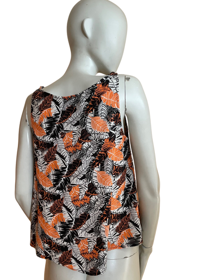 🌀 Haut sans manches à motifs tropicaux Taille 36 🌀
