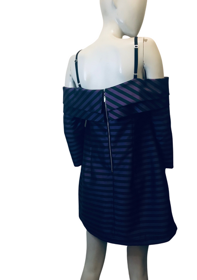 Robe rayée manches 3/4 Taille 36 (Neuve)