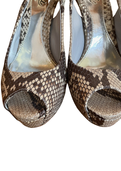 🐍 Sandales à talons en cuir python Pointure 36.5 🐍