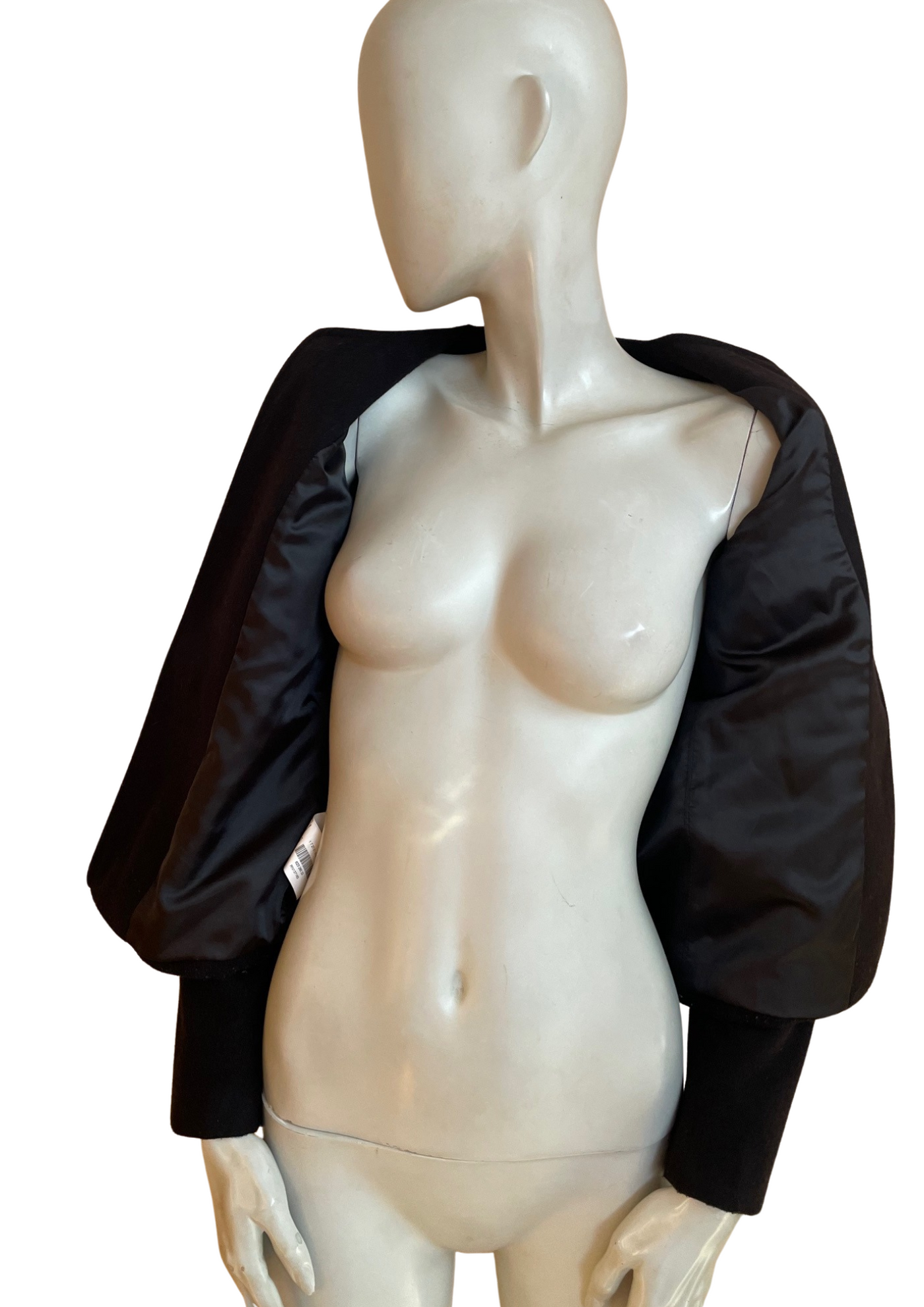 ✨🖤 Veste chic noire bi-matière – Taille 36 🖤✨