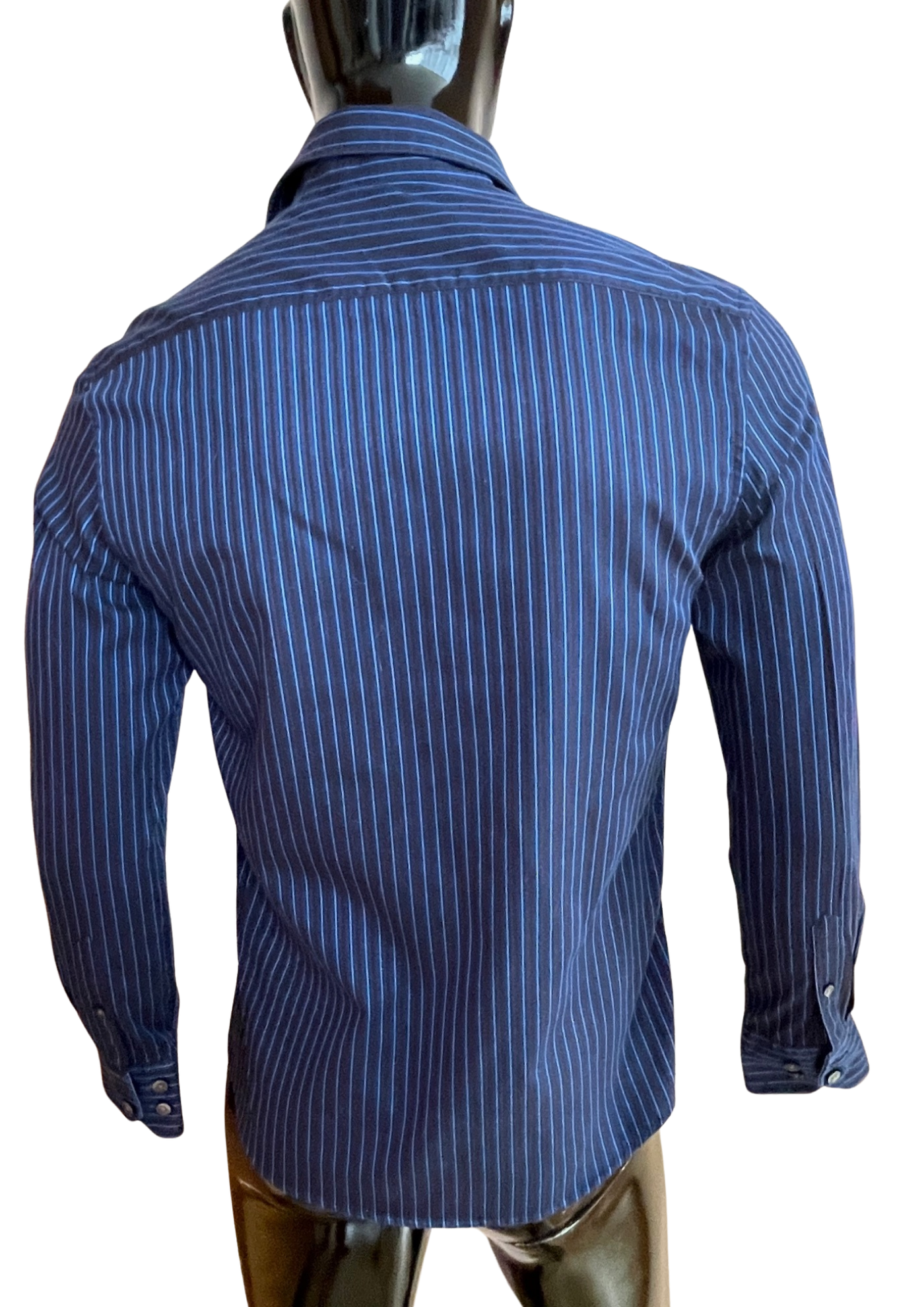 Chemise rayée bleu nuit & ciel 👔💙 – Taille S