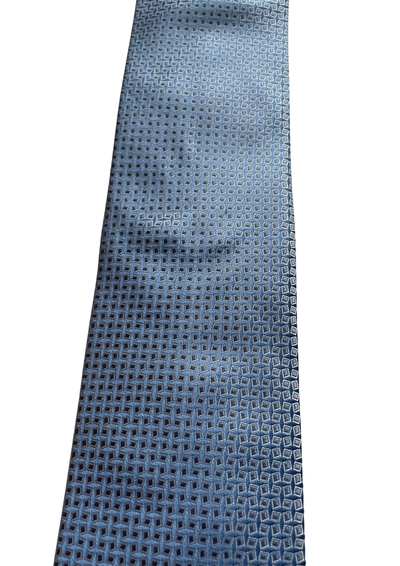👔✨ Cravate bleue motif géométrique – Élégance & raffinement