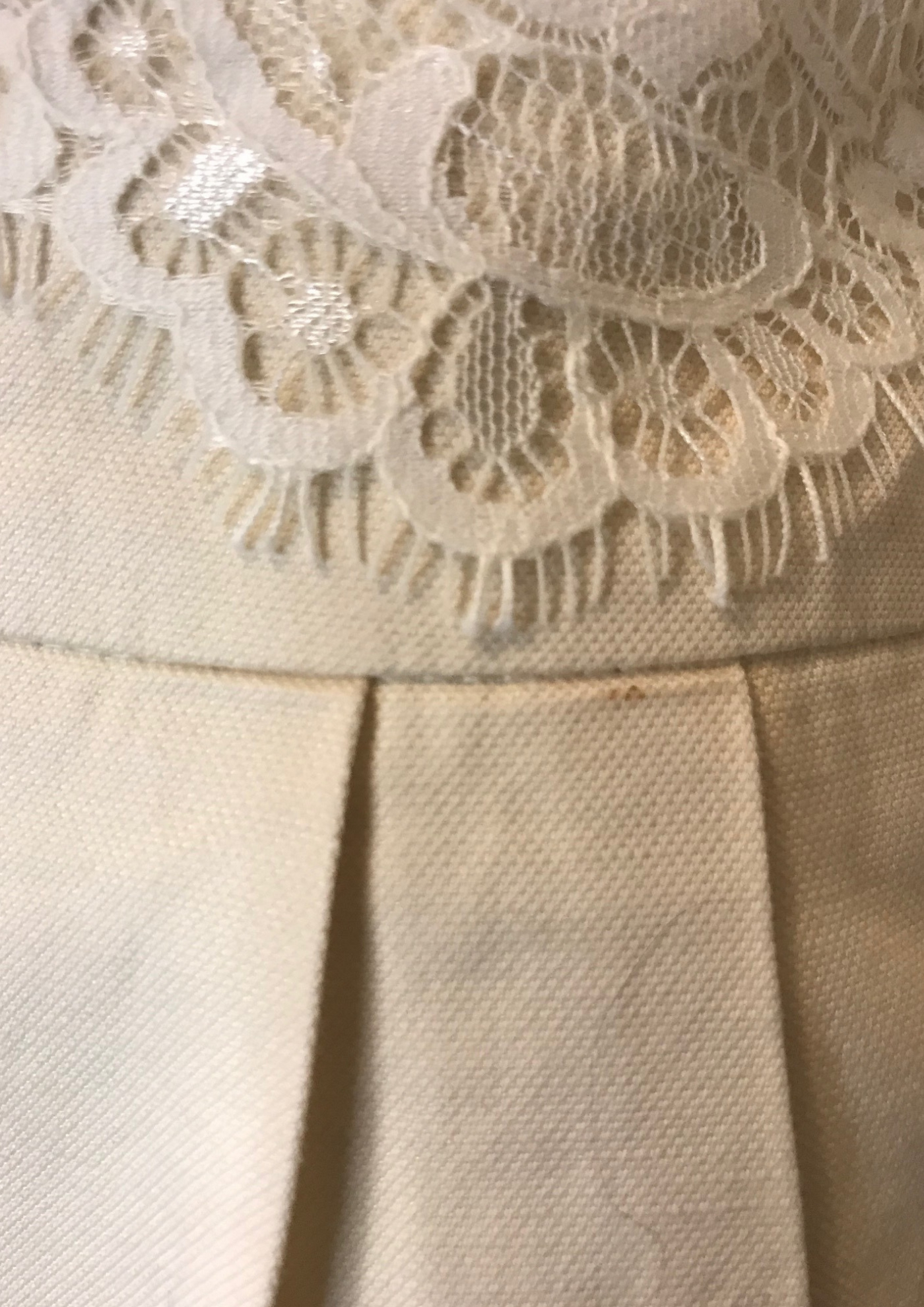 Jupe crayon en lin & dentelle écru – Taille 44 ✨🌿