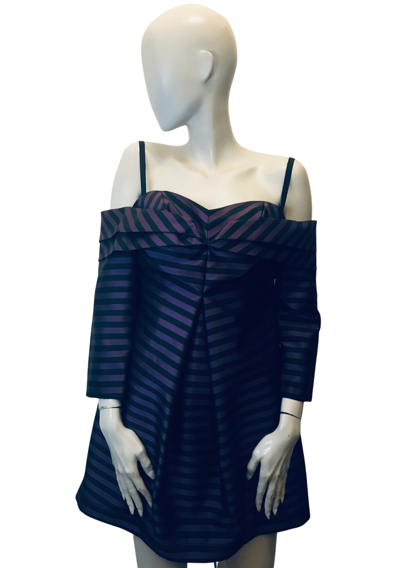 Robe rayée manches 3/4 Taille 36 (Neuve)