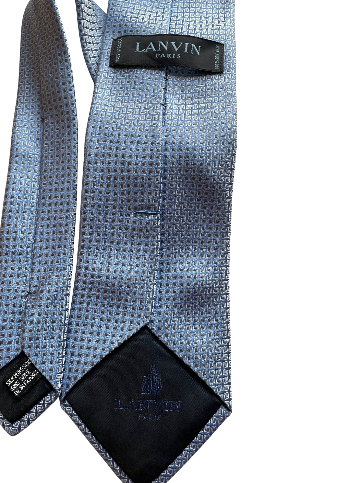 👔✨ Cravate bleue motif géométrique – Élégance & raffinement