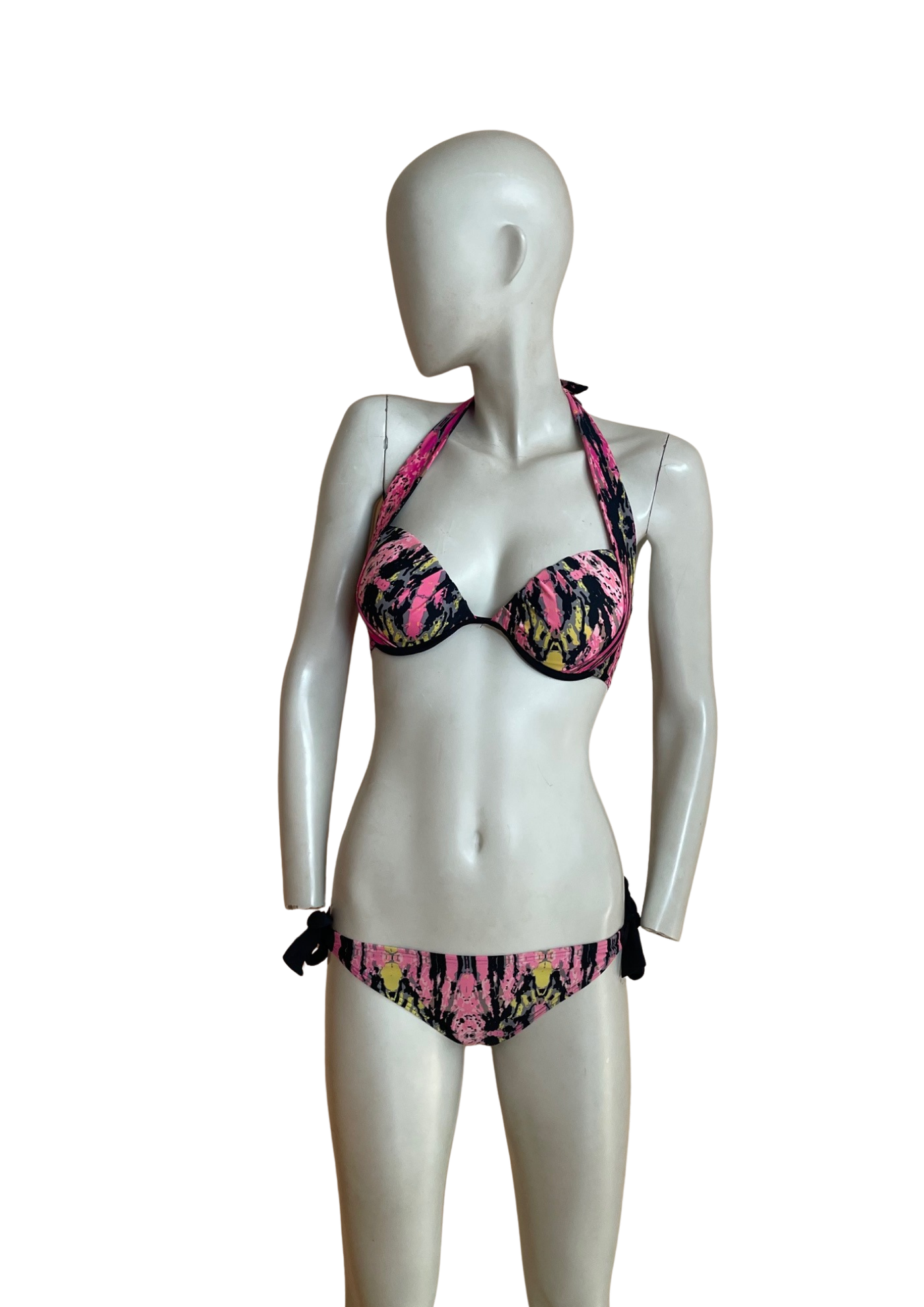 🌴 Bikini Push-Up Multicolore – Style Jungle Graphique Taille 38 🌺