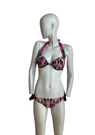 🌴 Bikini Push-Up Multicolore – Style Jungle Graphique Taille 38 🌺