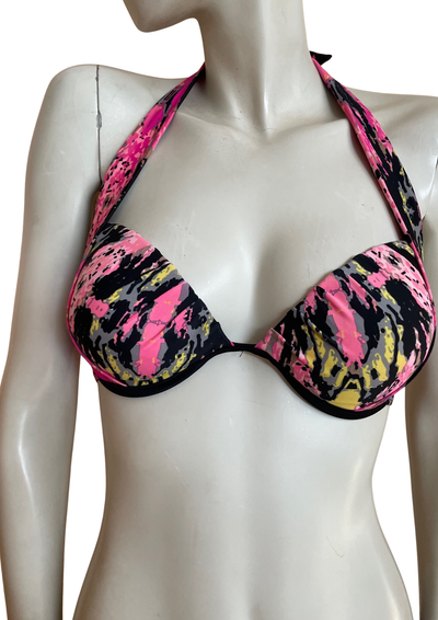 🌴 Bikini Push-Up Multicolore – Style Jungle Graphique Taille 38 🌺