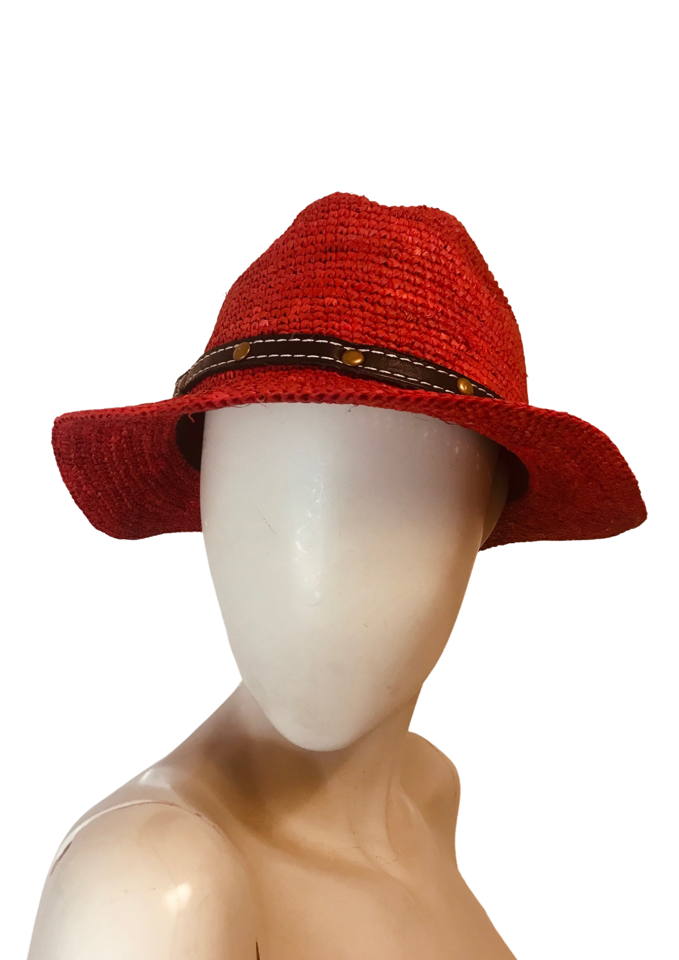 Chapeau Fedora Paille framboise Taille 57 🌞👒