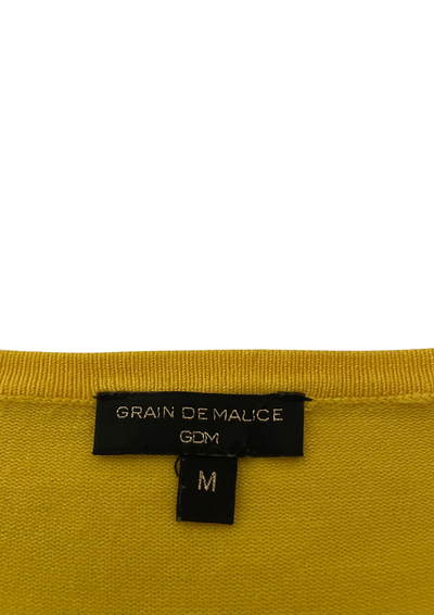 Pull jaune soleil à boutons épaules – Taille 38 🌼✨
