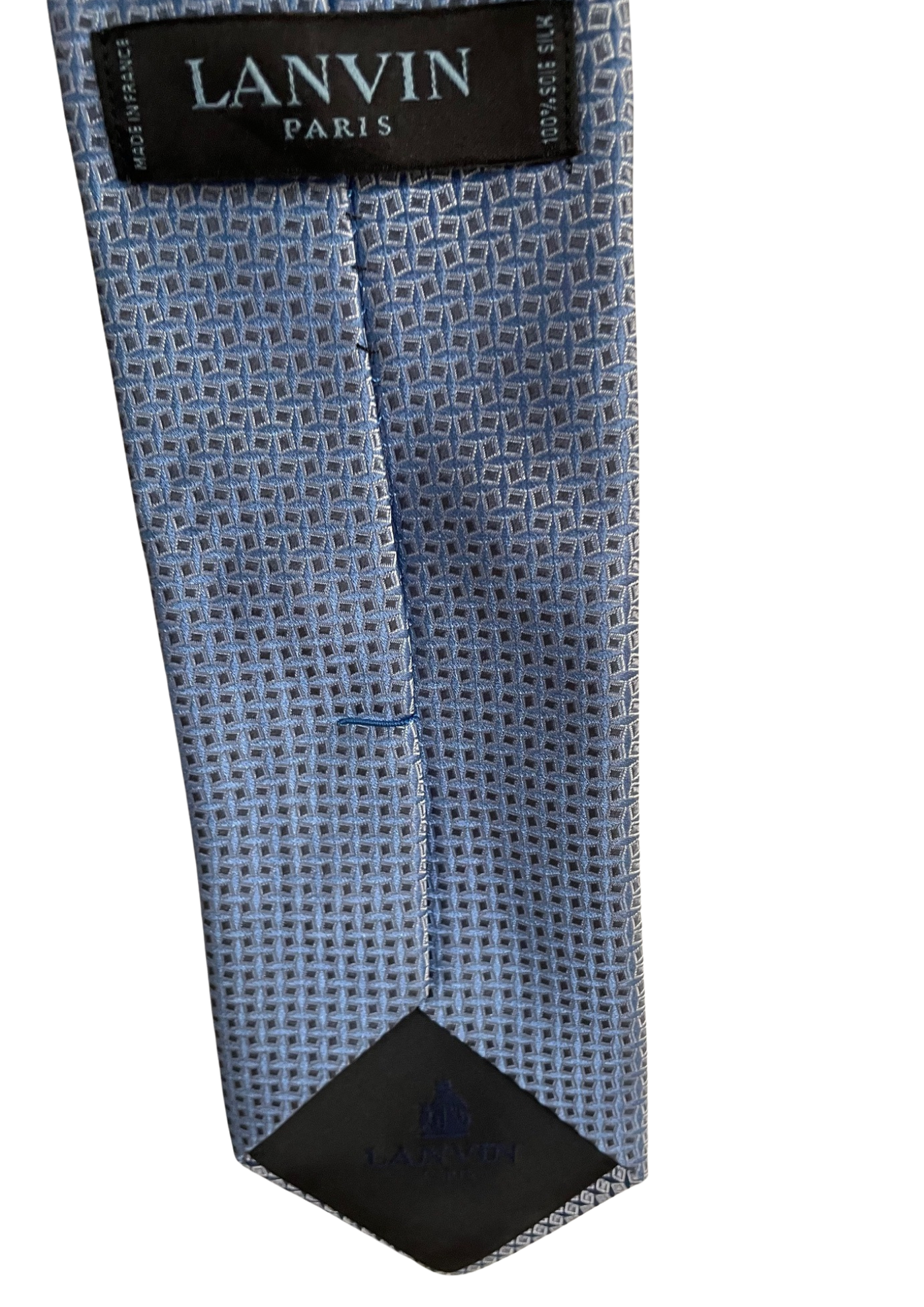 👔✨ Cravate bleue motif géométrique – Élégance & raffinement