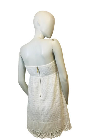 Robe Courte Bustier Dentelle Blanche Taille 36 👗🤍