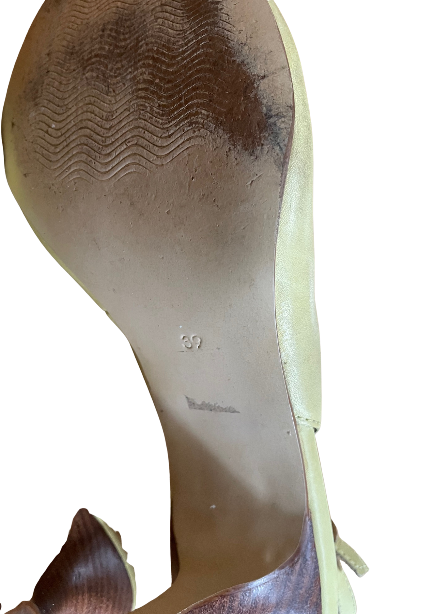 💛 Escarpins en cuir jaune pastel – Pointure 39 👠✨