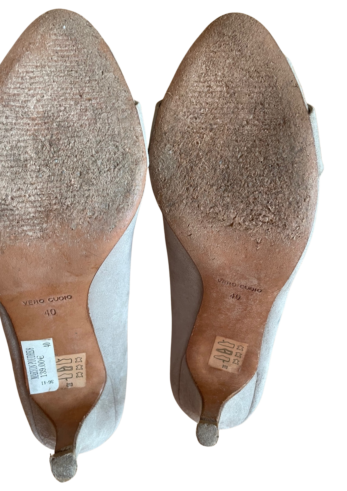 ✨ Escarpins ouverts à strass – Pointure 40, daim gris clair ✨