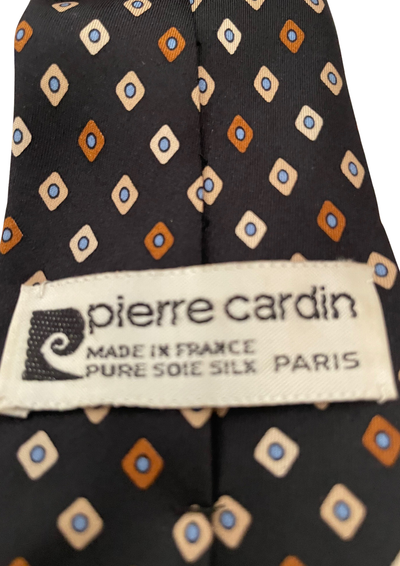 🕴️ Cravate en Soie Pure 🖤🤎✨ Motif Vintage Élégant