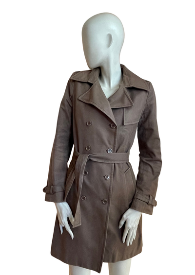 🧥 Trench coat  en coton marron – Taille 38 ✨🌿