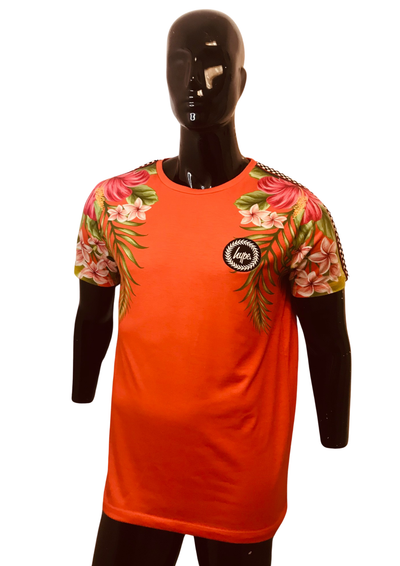 T-shirt « Tropical Vibes » orange – Taille M 🌺🧡