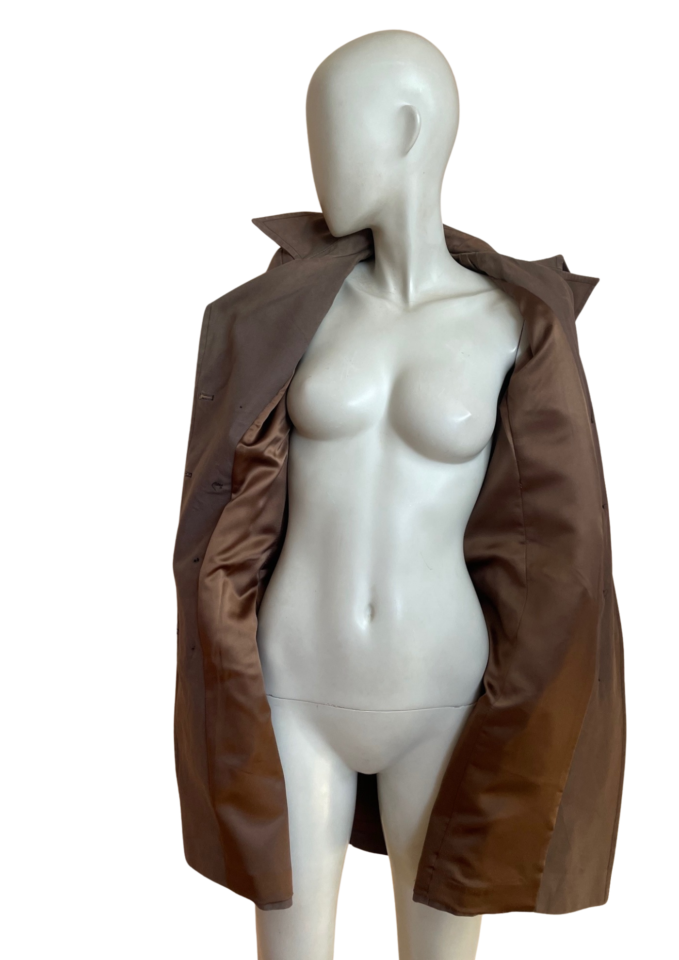 🧥 Trench coat  en coton marron – Taille 38 ✨🌿