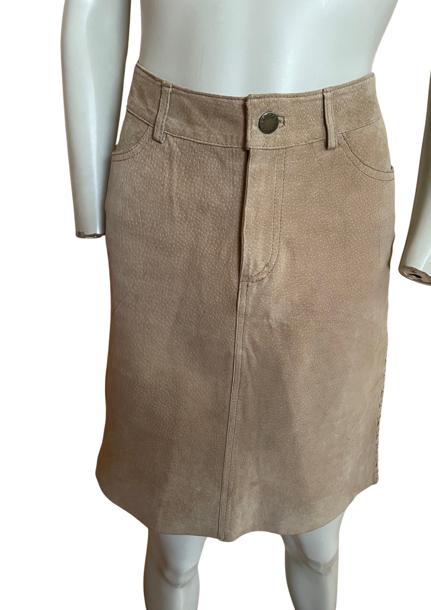 ✨ Jupe en daim beige lacée sur les côtés Taille 38 🤎