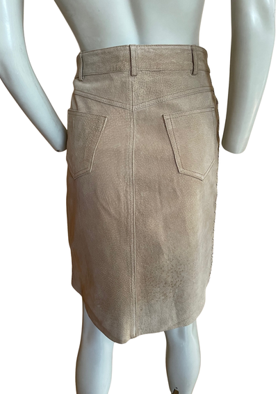 ✨ Jupe en daim beige lacée sur les côtés Taille 38 🤎
