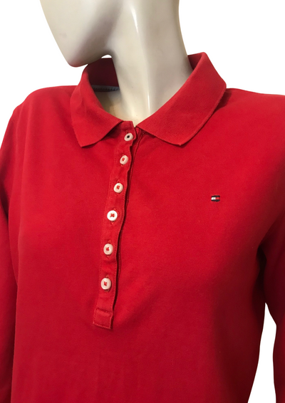 Polo rouge 🔴 – Slim Fit, manches longues Taille 42 ✨