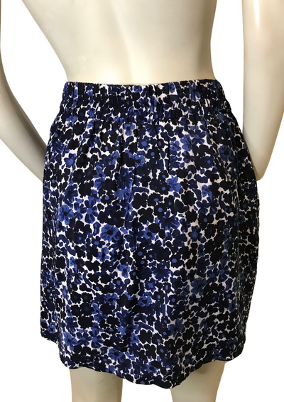 Jupe Fleurie Bleu & Blanc – Taille 38 🌸💙