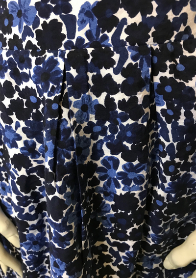 Jupe Fleurie Bleu & Blanc – Taille 38 🌸💙