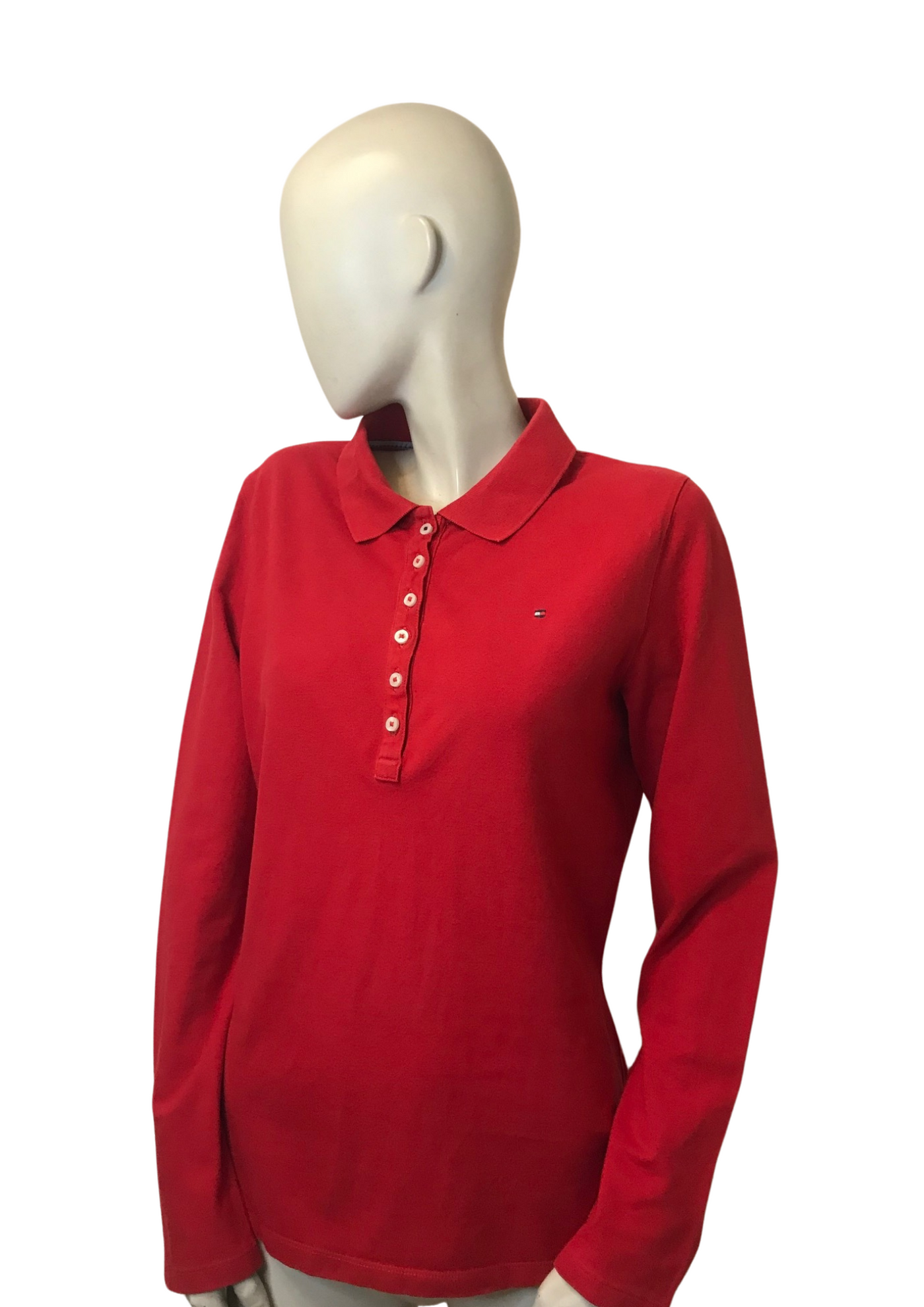 Polo rouge 🔴 – Slim Fit, manches longues Taille 42 ✨