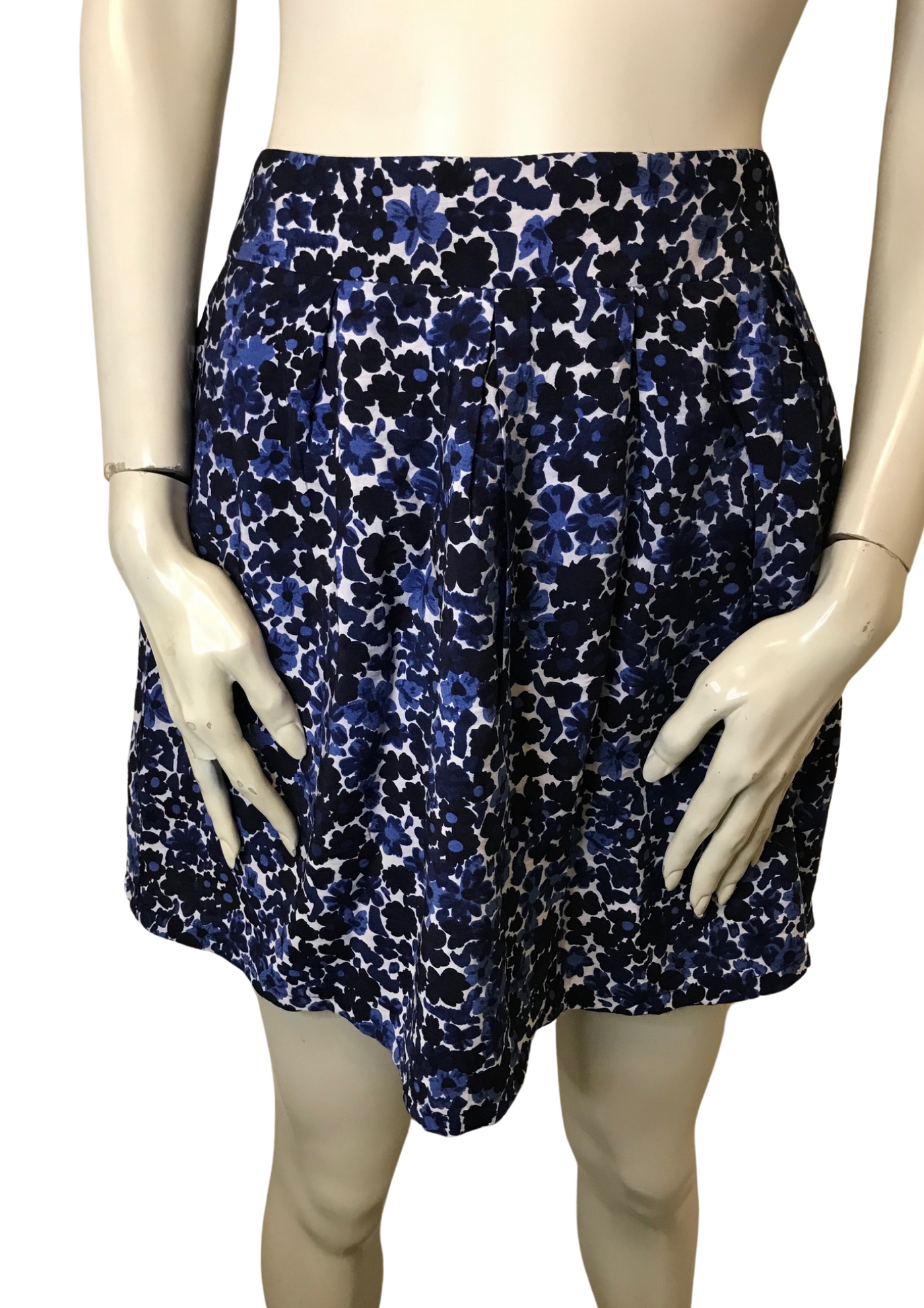 Jupe Fleurie Bleu & Blanc – Taille 38 🌸💙