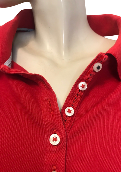Polo rouge 🔴 – Slim Fit, manches longues Taille 42 ✨