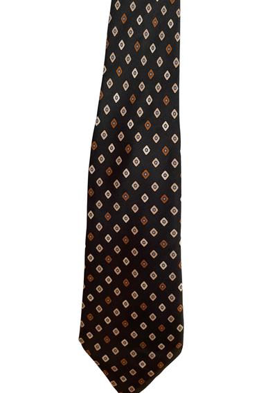 🕴️ Cravate en Soie Pure 🖤🤎✨ Motif Vintage Élégant