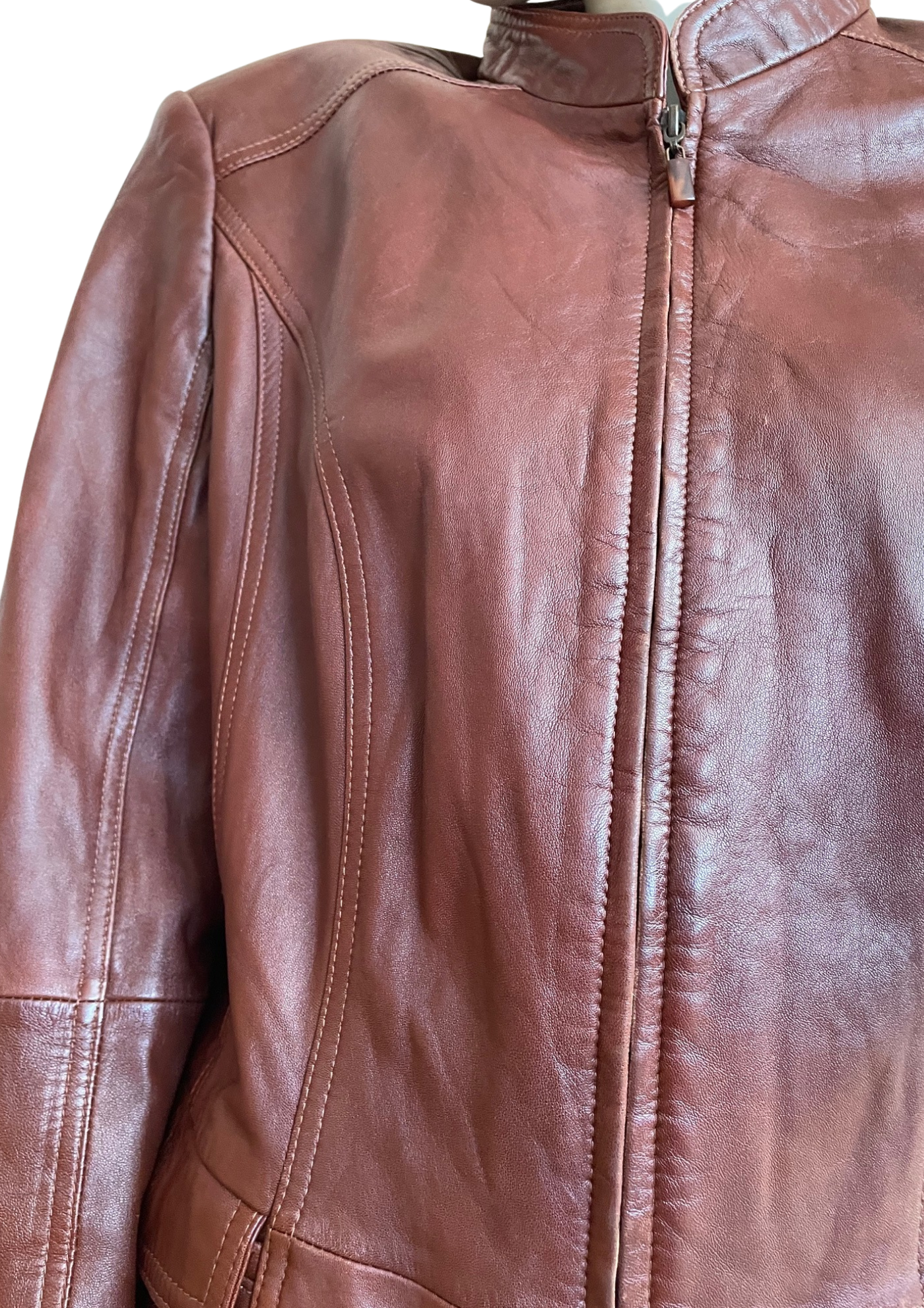 🌹 Veste en cuir d’agneau  – Taille 44 🧥✨
