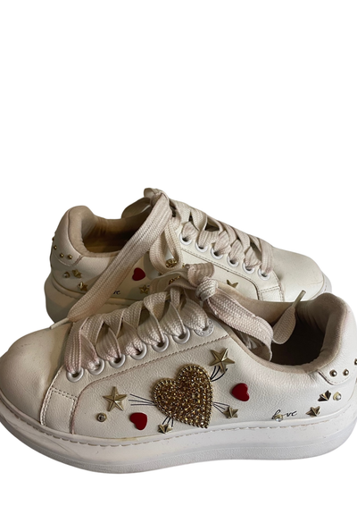 😍 Baskets créatives avec motifs cœur et étoiles Pointure 37 😍