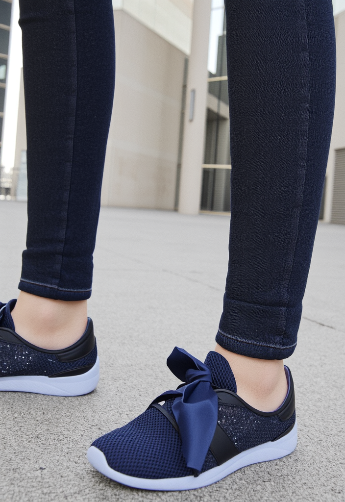 👟 Baskets bleues élégantes avec nœuds en tissu Pointure 37 👟