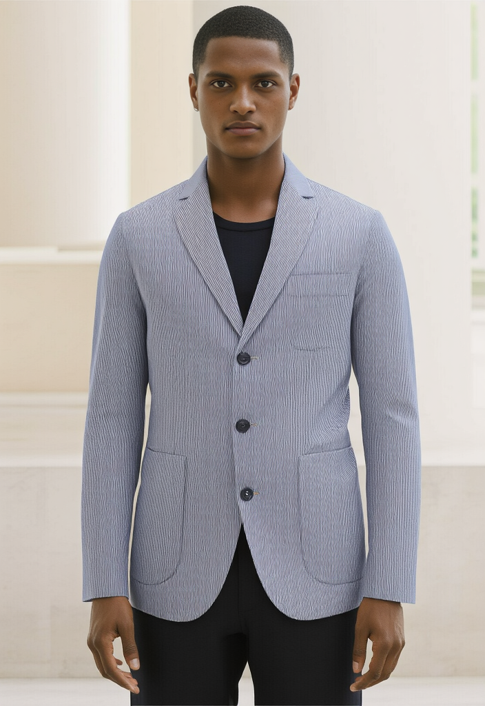 Blazer Rayé Bleu & Blanc Taille XL