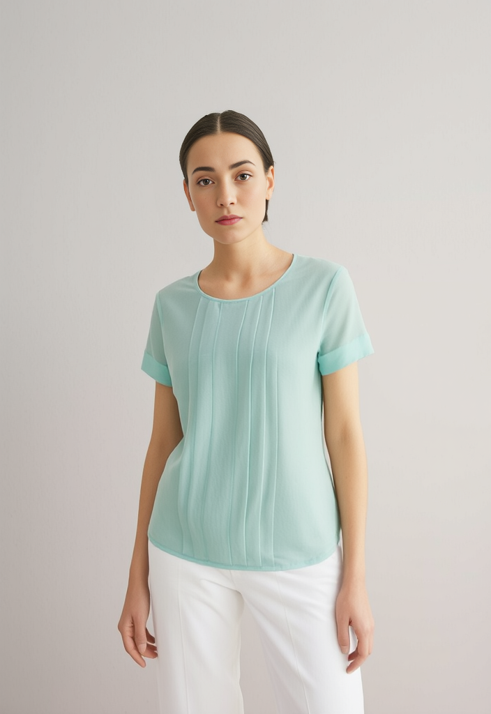 ✨ Blouse turquoise plissée – Taille 38👗