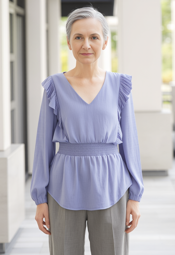 🌟 Blouse à volants bleu ciel Taille 38 🌟