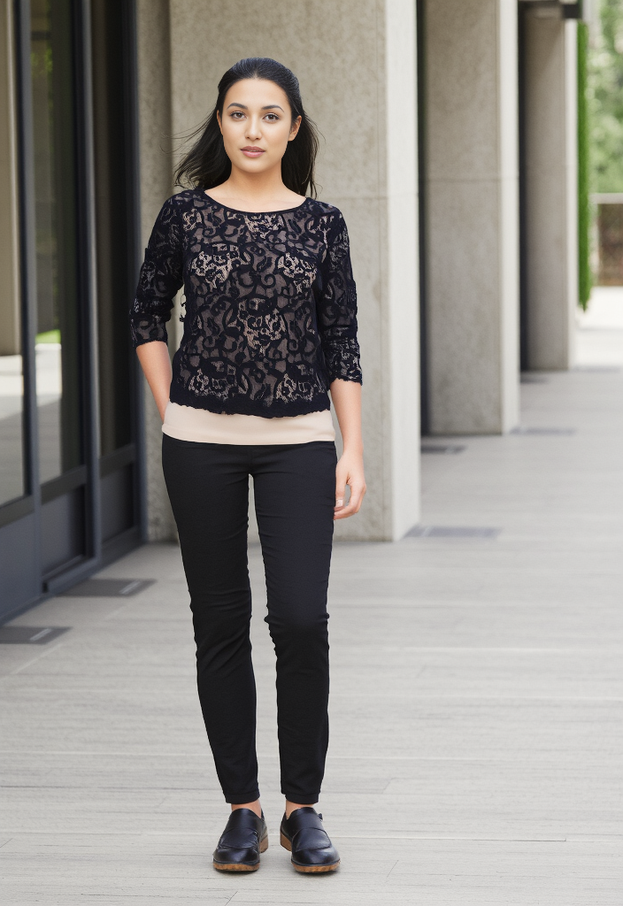 🖤 Top en Dentelle Noire  Élégance & Raffinement - Taille XS 🌹