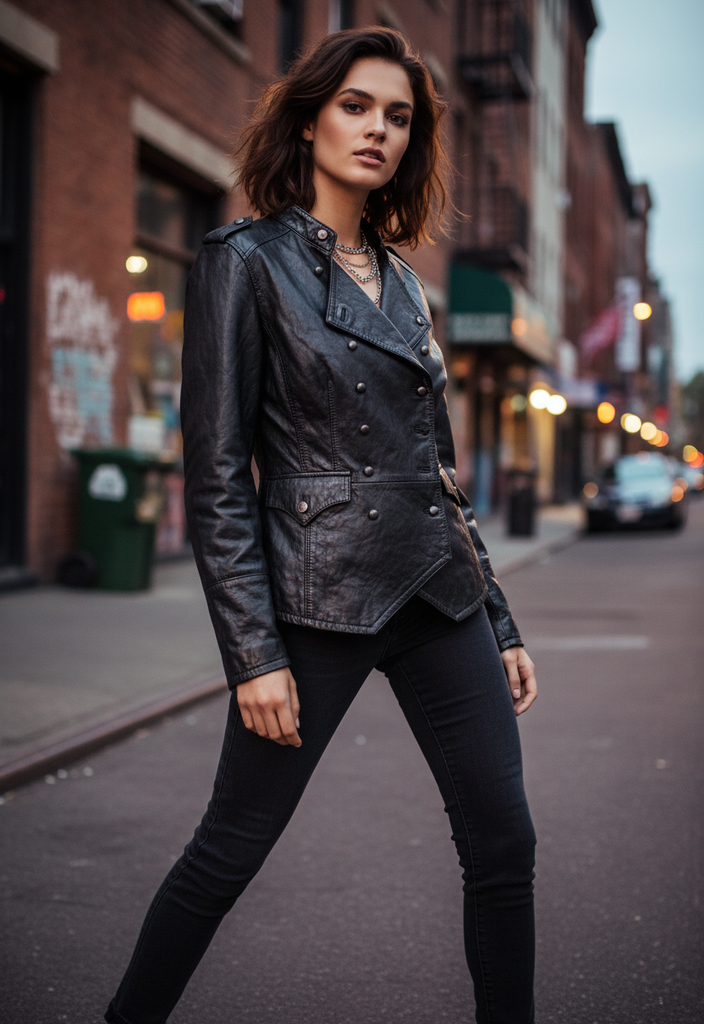 ✨🖤 Blouson en Cuir Chocolat – Taille 38 🖤✨