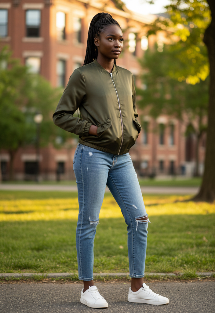 ✨ Blouson Kaki à Volants – Élégance & Style Taille 38  ✨