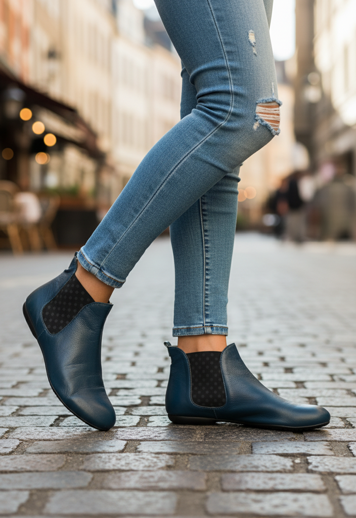 ✨ Boots plates cuir bleu pétrole pointure 38 👢💙
