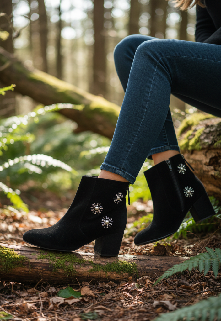 🌟 Boots Velours Strass Pointure 41 🌟