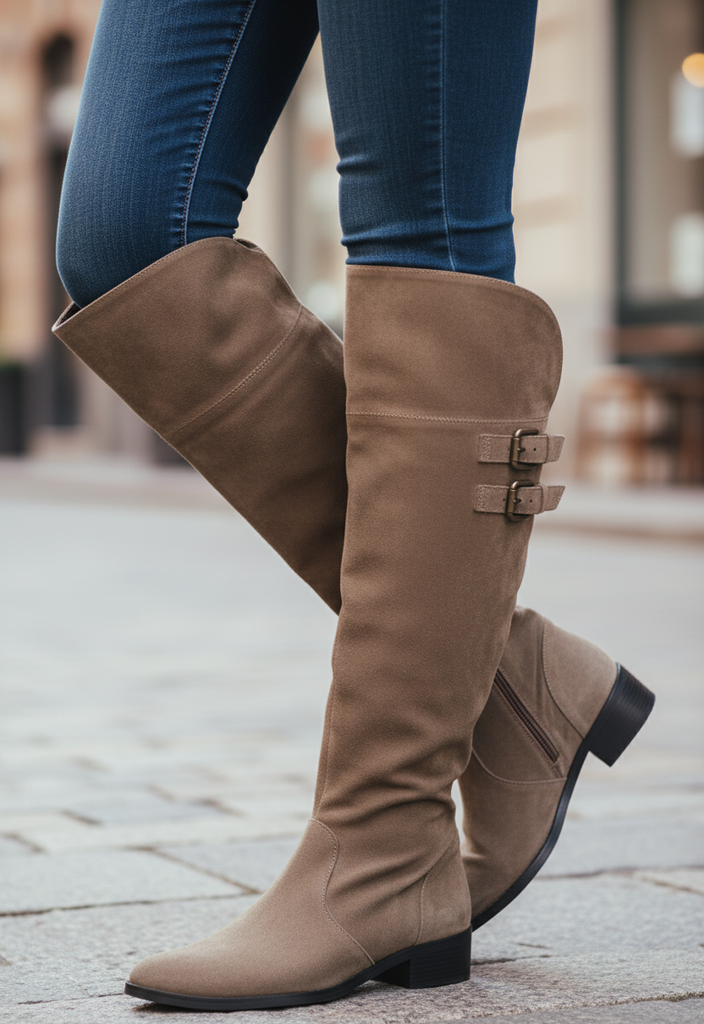 👜 Superbes bottes hautes en daim marron  Pointure 36 👜