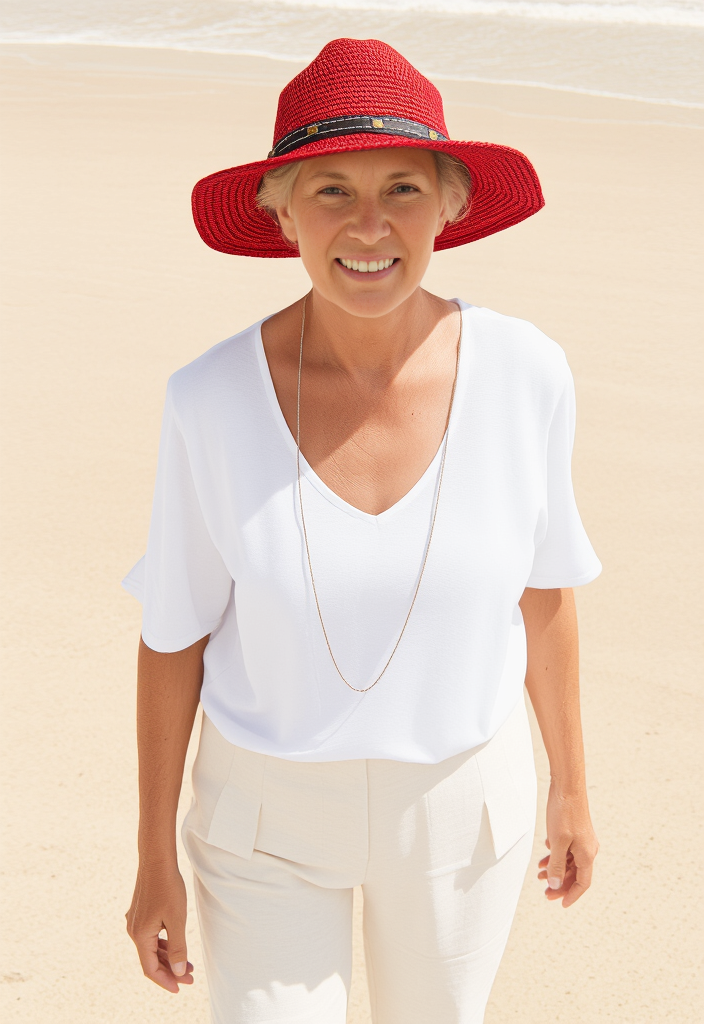 Chapeau Fedora Paille framboise Taille 57 🌞👒