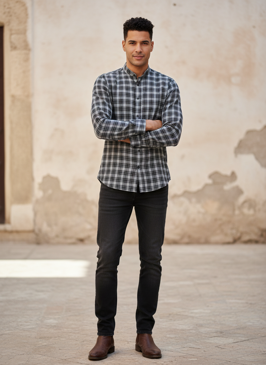 🟦👔 Chemise à carreaux Taille S