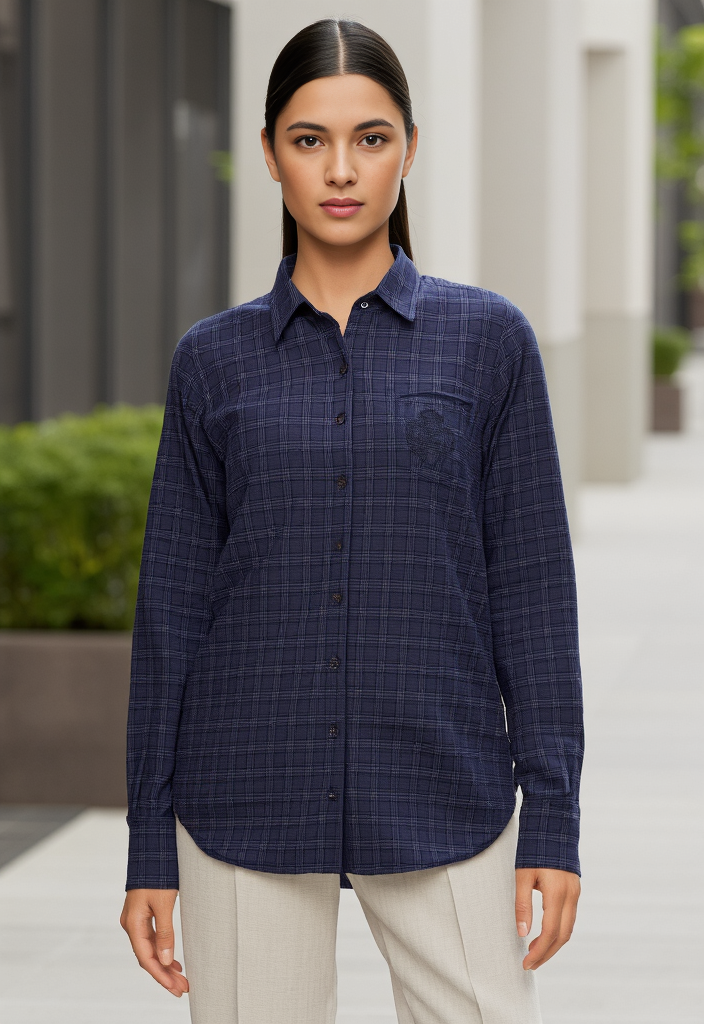 👔💙 Chemise femme  à carreaux bleus – Chic & effortless Taille 38